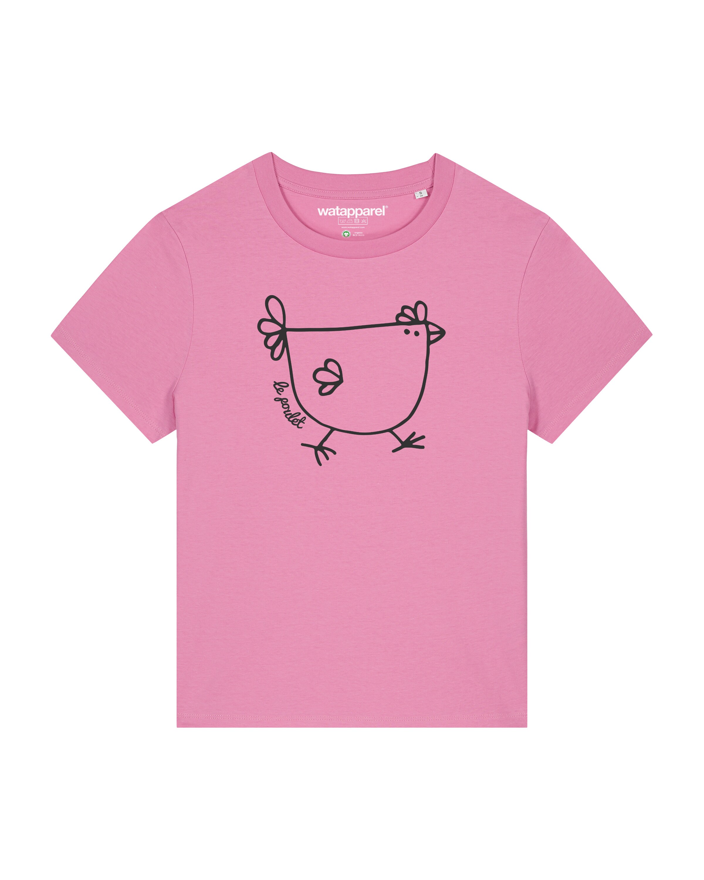 Maglietta ' Le poulet - das Huhn ' di Watapparel in rosa: frontale