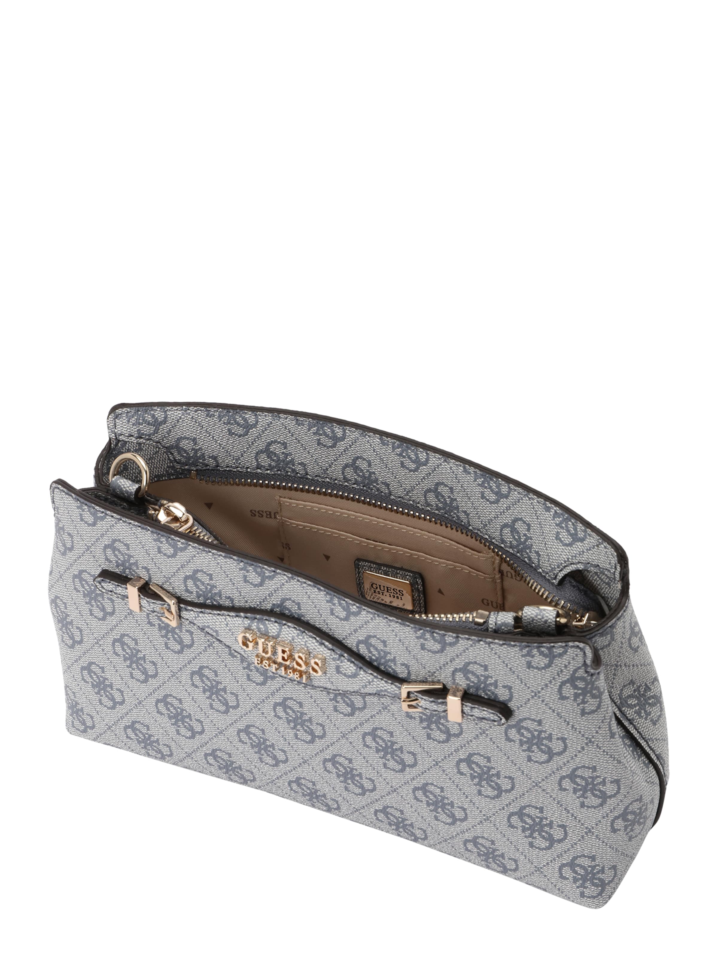 GUESS Válltáska 'KATYA CROSSBODY TOP ZIP' - szürke