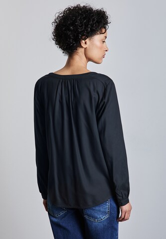 STREET ONE Tunika Bluse in Unifarbe in Blau