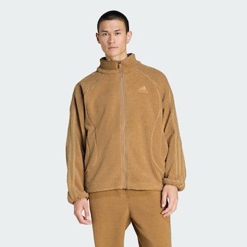 ADIDAS ORIGINALS Sweatjacke 'Teamgeist' in Braun: Vorderseite