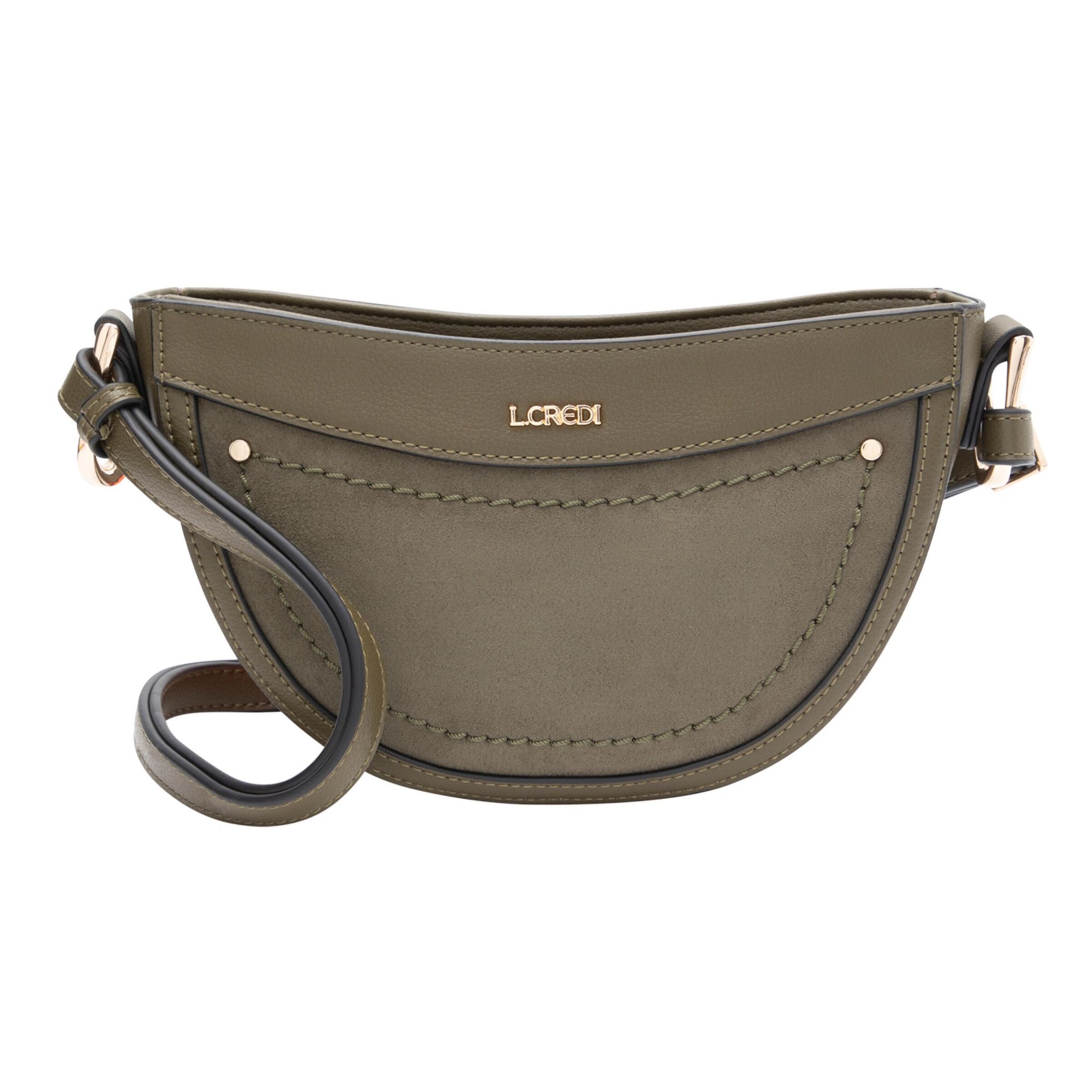 Borsa a tracolla 'Palmira' di L.CREDI in verde: frontale