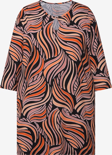 Ulla Popken Bluse in neonorange / fuchsia / schwarz, Produktansicht