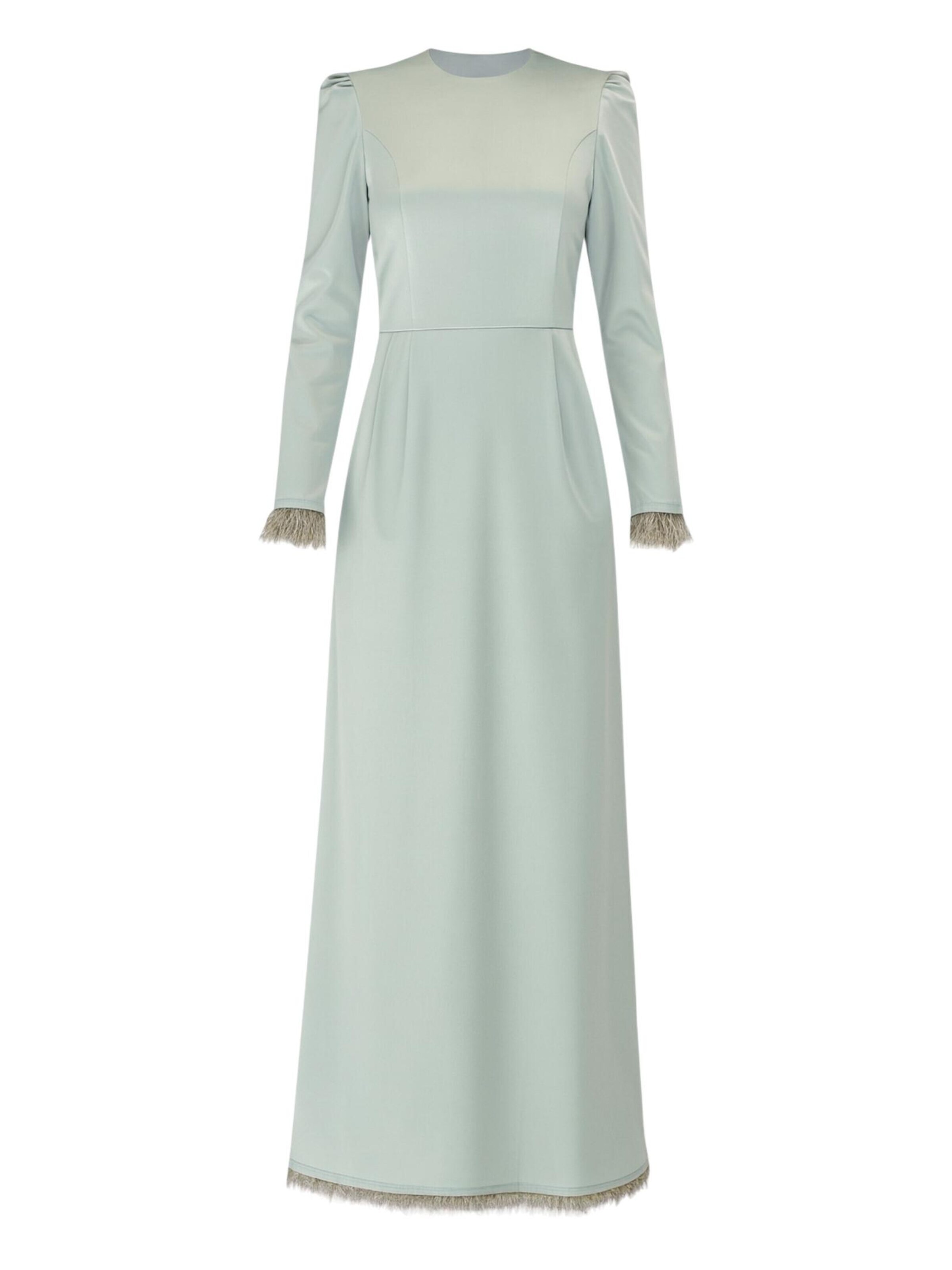 Abito da sera 'Feather Grace' di fashionshowcase in verde: frontale