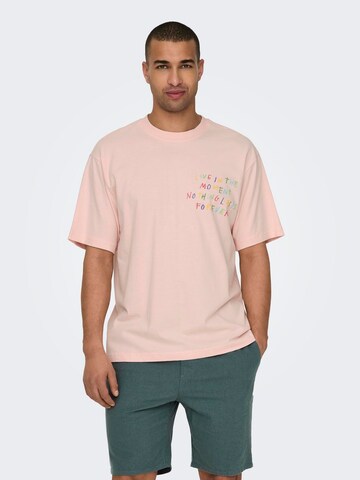 Only & Sons - Camiseta 'MANI' en rosa: frente