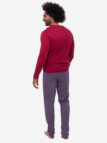 Mey Pyjama lang 'Graphic Stripes' in Rot