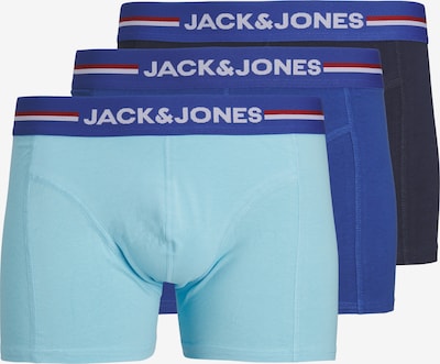 JACK & JONES Boxershorts 'TIM SOLID' in de kleur Blauw / Lichtblauw / Zwart / Wit, Productweergave