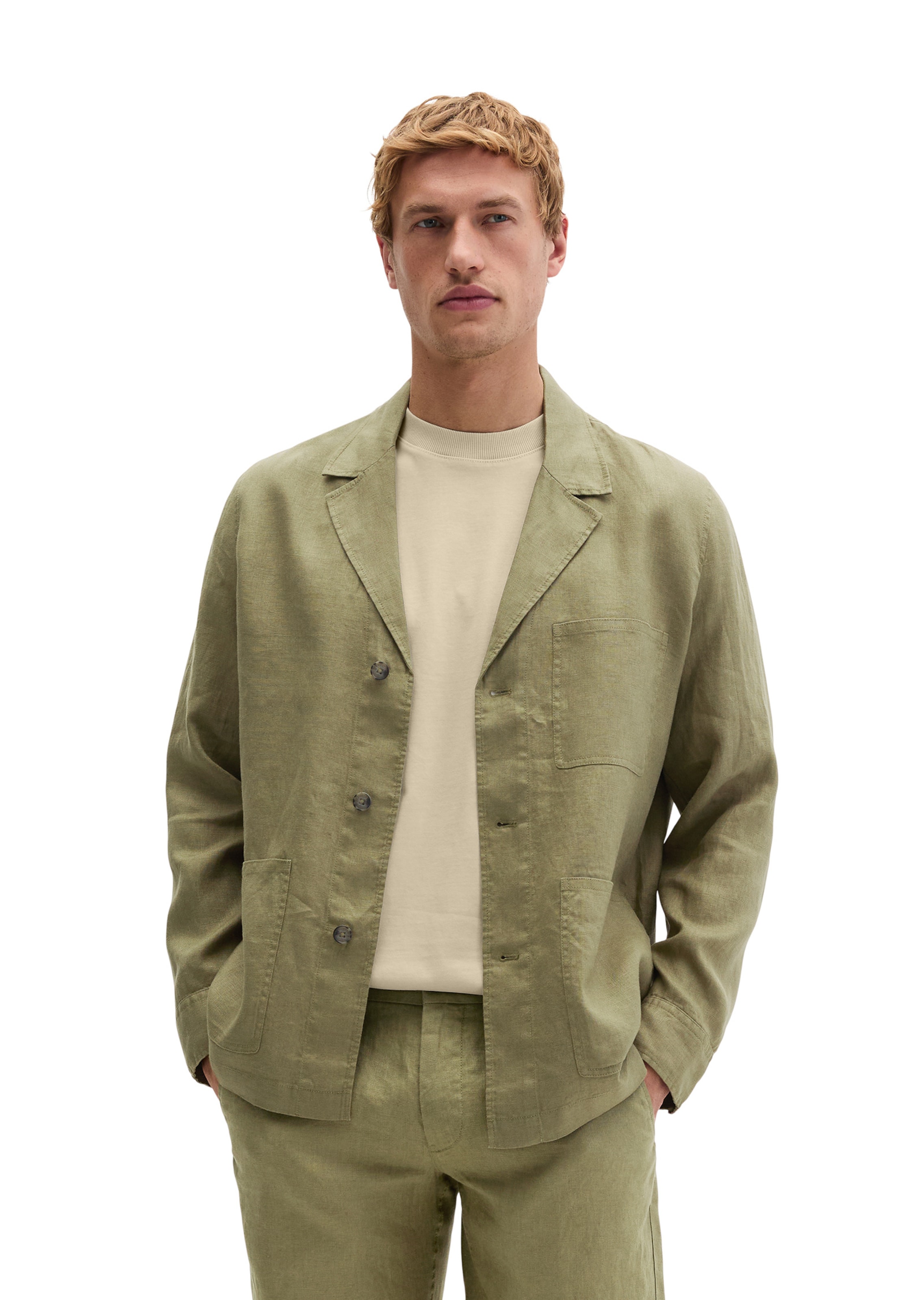 Fit confort Veste de costume Marc O'Polo en vert : devant