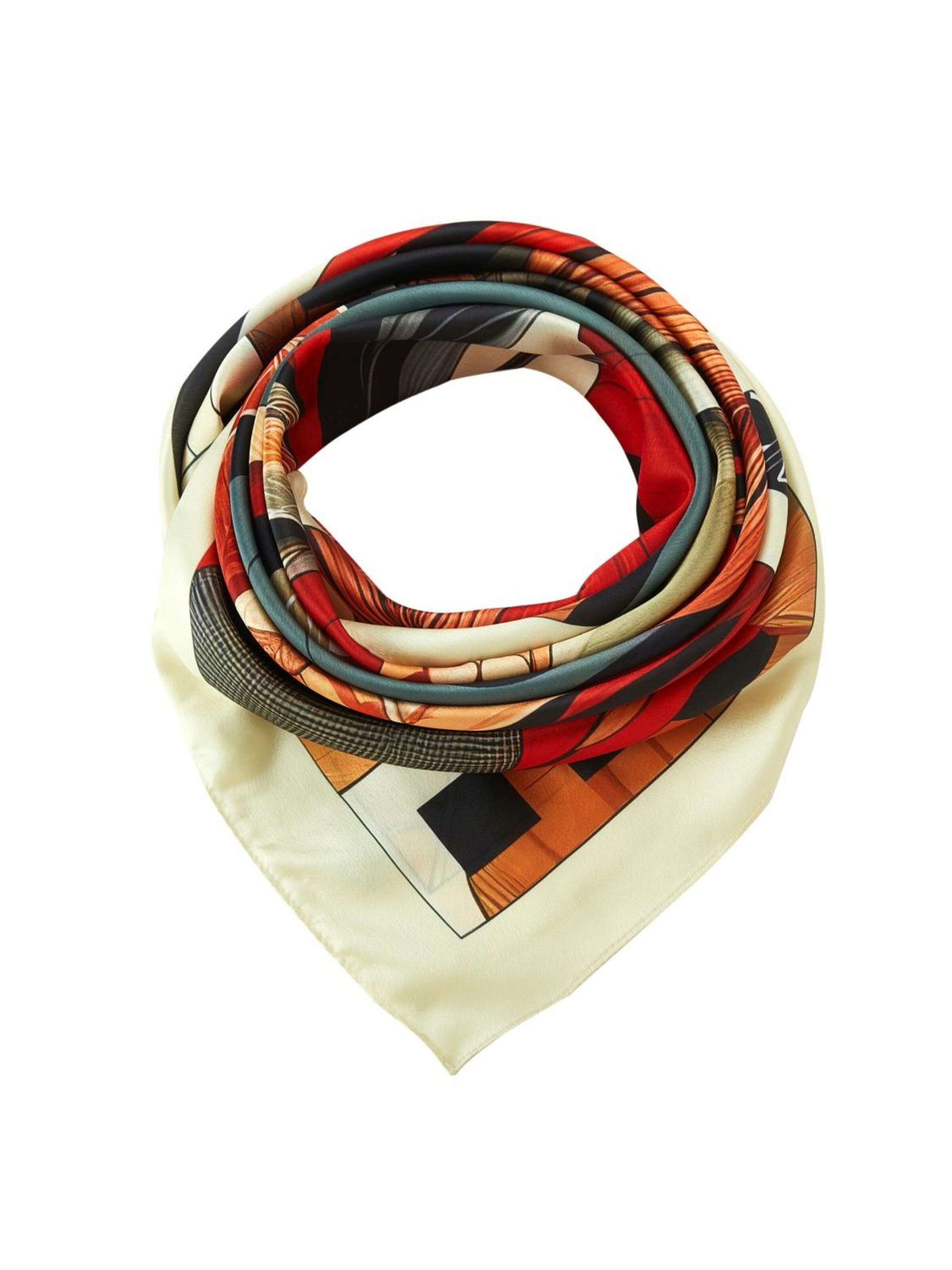 alberto cabale Schal 'Grand carré de soie Fire Horse Zoé' in Orange: Vorderseite