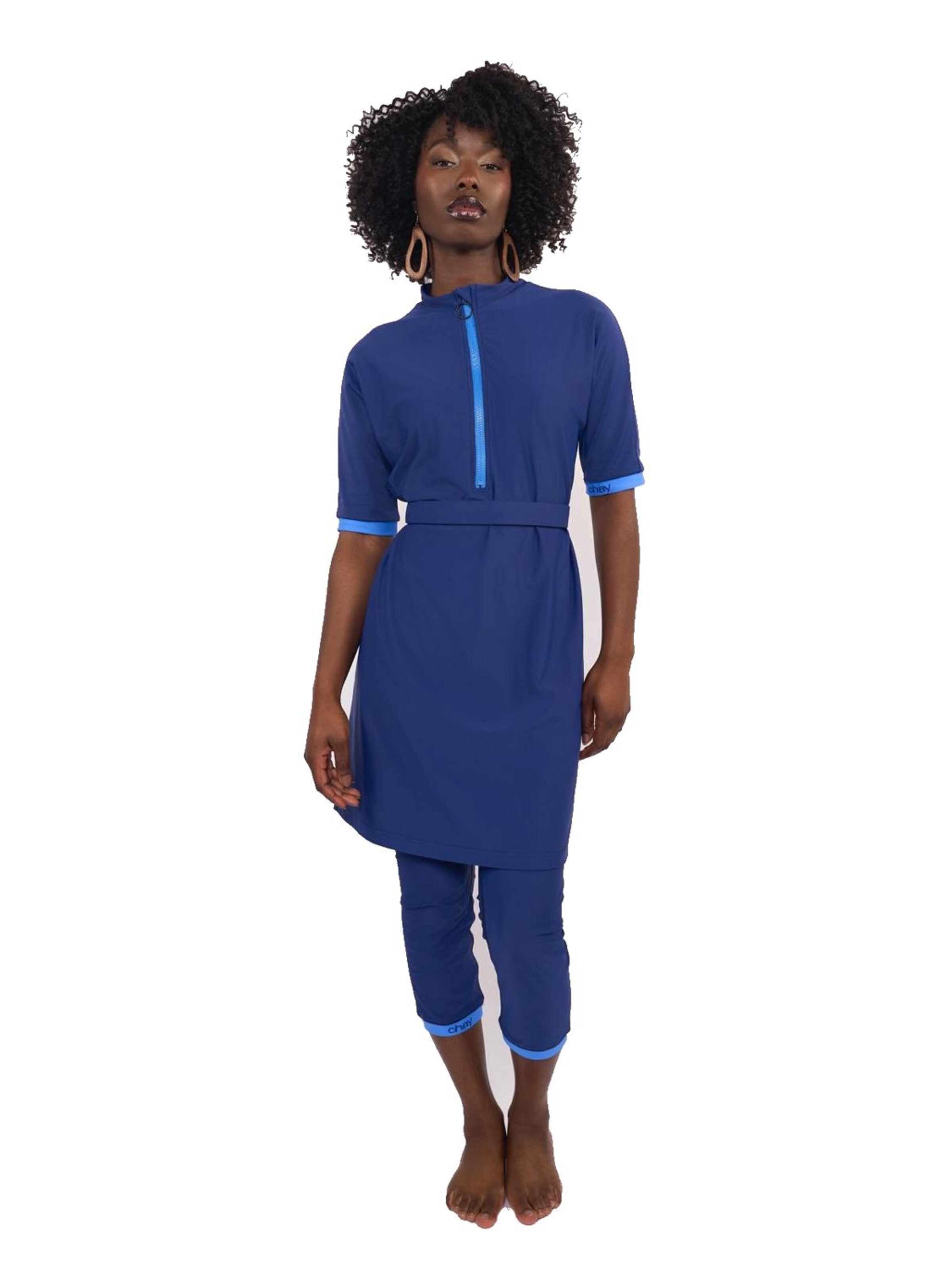 Chay T-shirt Sportbadpak 'CHAY Blue Motion Burkini SwimSet Sport' in Blauw: voorkant