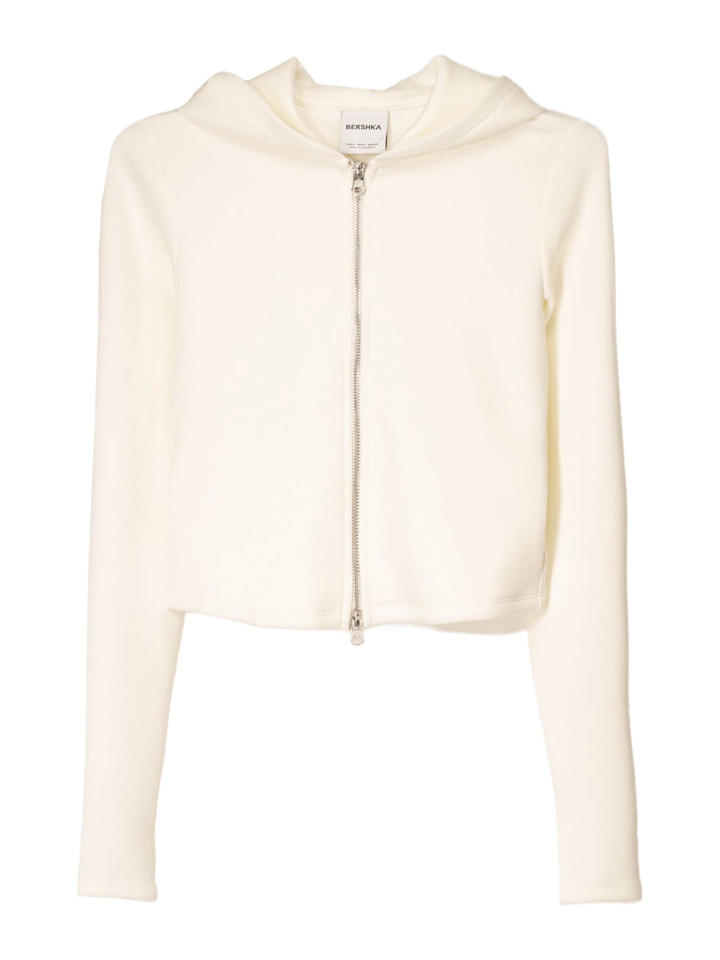 Bershka Sweatjacke in Beige: Vorderseite