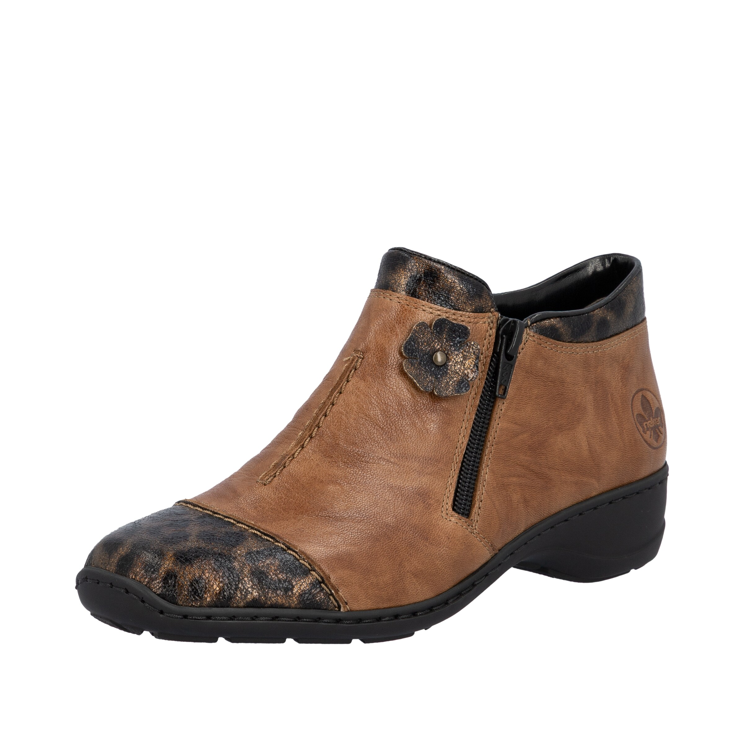 Rieker Bottines en noisette / noir, Vue avec produit