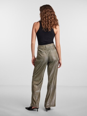 Y.A.S Wide leg Trousers with creases 'STYLES' in Gold