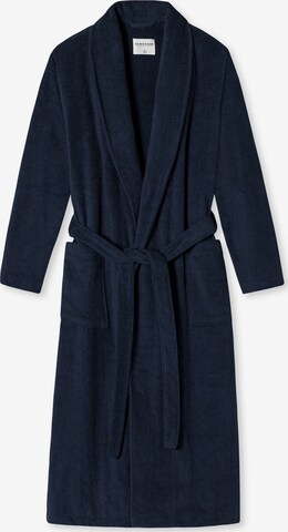 SCHIESSER Long Bathrobe in Blue: front