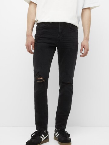 Pull&Bear Slimfit Jeans i sort: forside