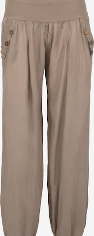 malito more than fashion Harem Pants in Brown: front