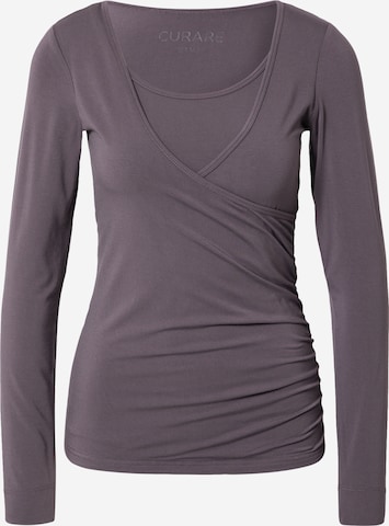 CURARE Yogawear - Camisa funcionais 'Flow' em cinzento: frente