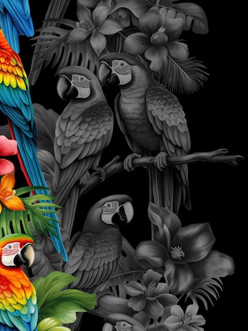 Hawaiihemdshop.deRegular Fit Košulja 'Hawaiihemd Parrots Elegance' - crna boja