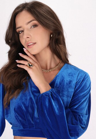 Camicia da donna di faina in blu