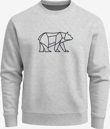 Neverless Sweatshirt 'Bär Lineart Polygon' in Grey: front