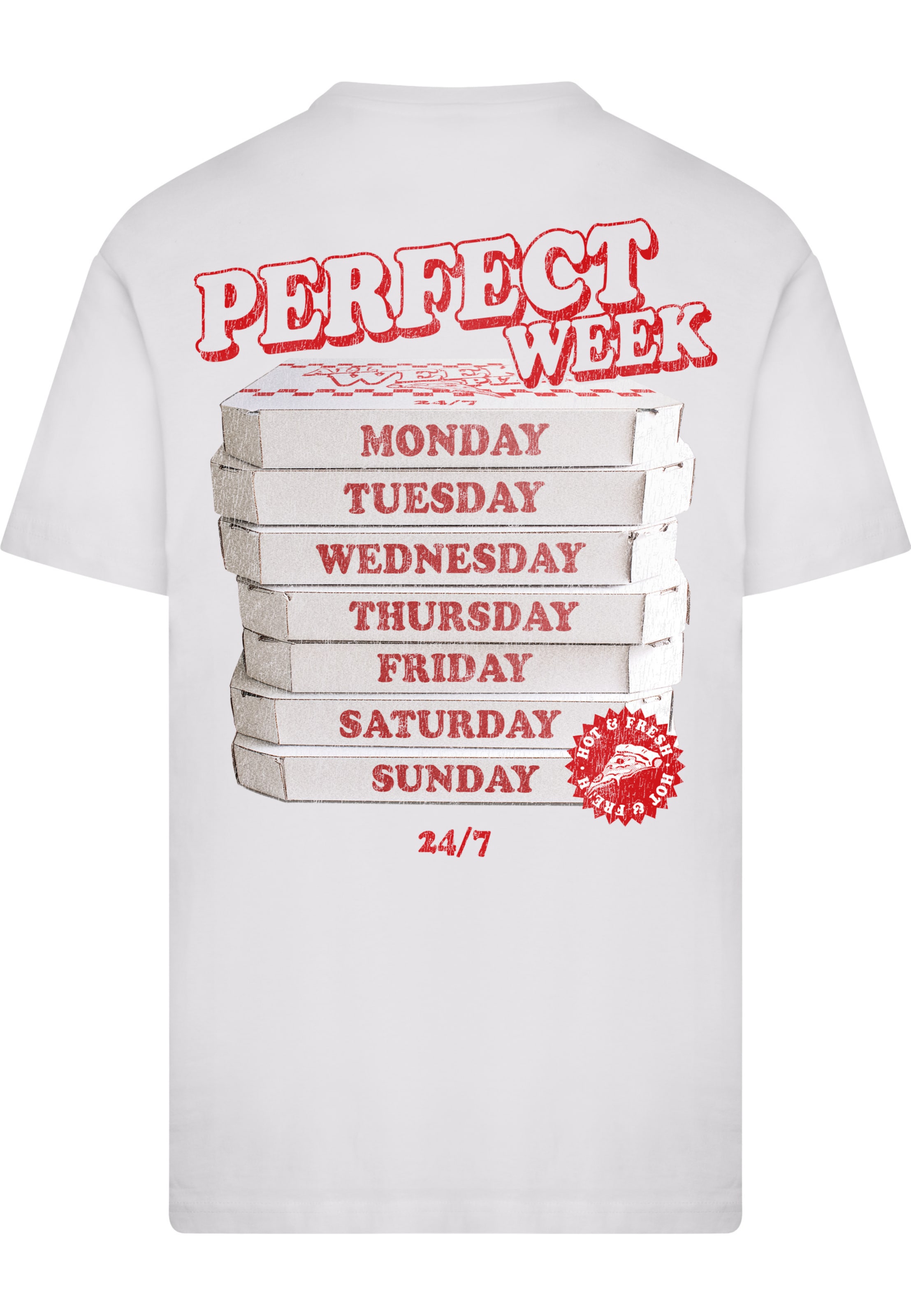 Mister Tee Shirt 'Perfect Week' in Wit