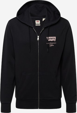 Hanorac 'Graphic Zip Up Hoodie' de la LEVI'S ® pe negru: față