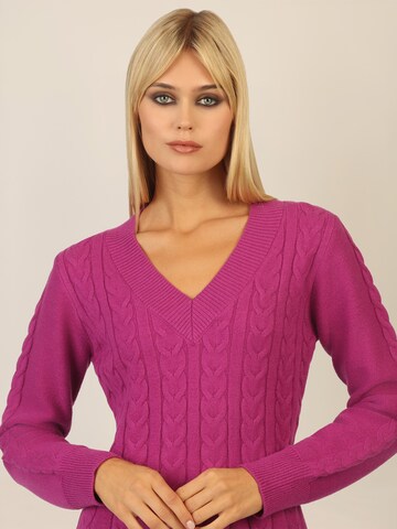 APART Knitted dress in Purple