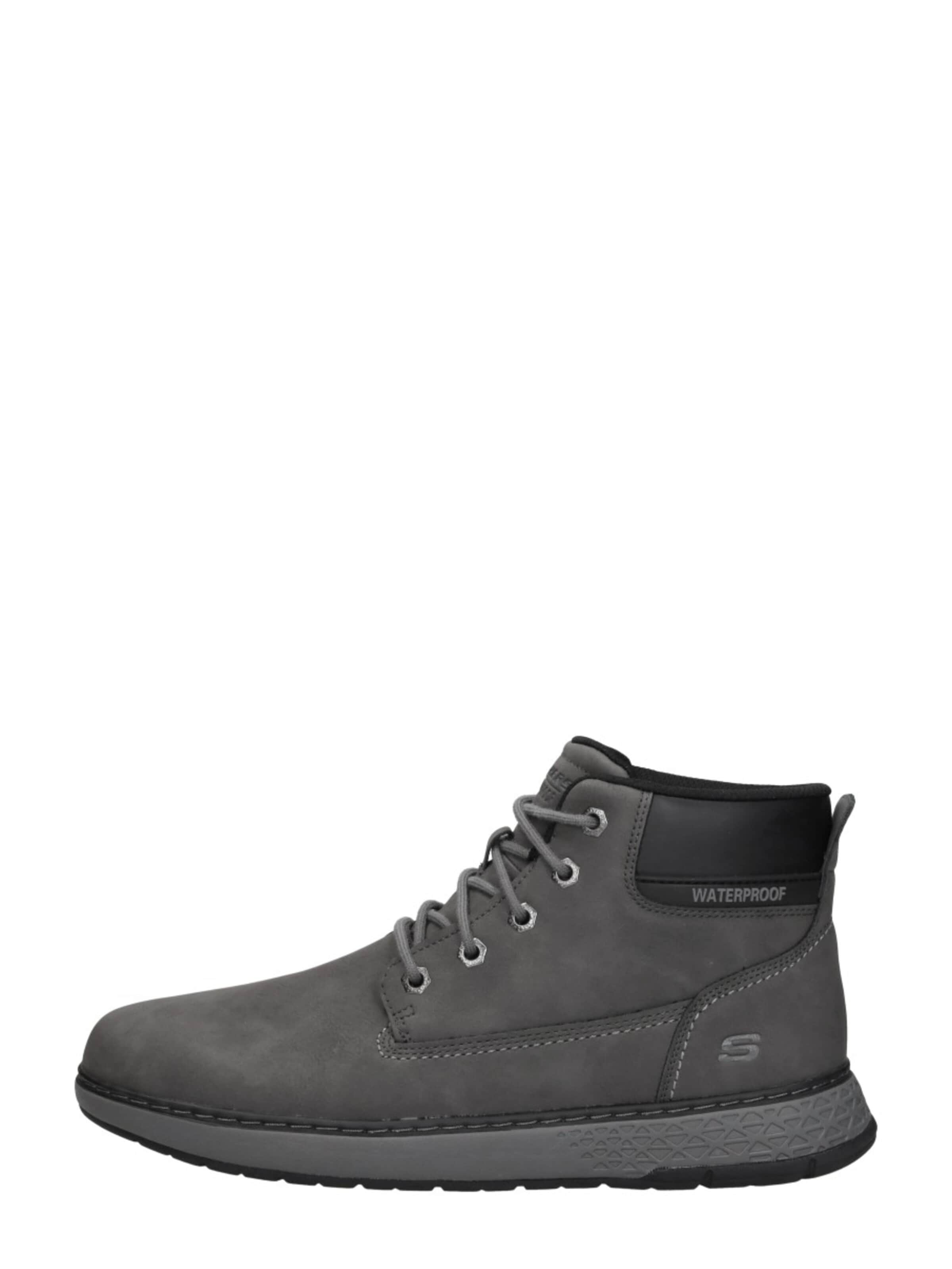 SKECHERS Veterlaarzen 'Relaxed Fit: Garlan - Deno' in Grijs: voorkant