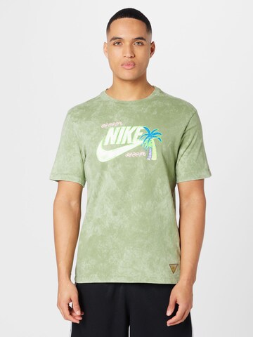 zaļš Nike Sportswear T-Krekls 'BEACH PARTY': no priekšpuses