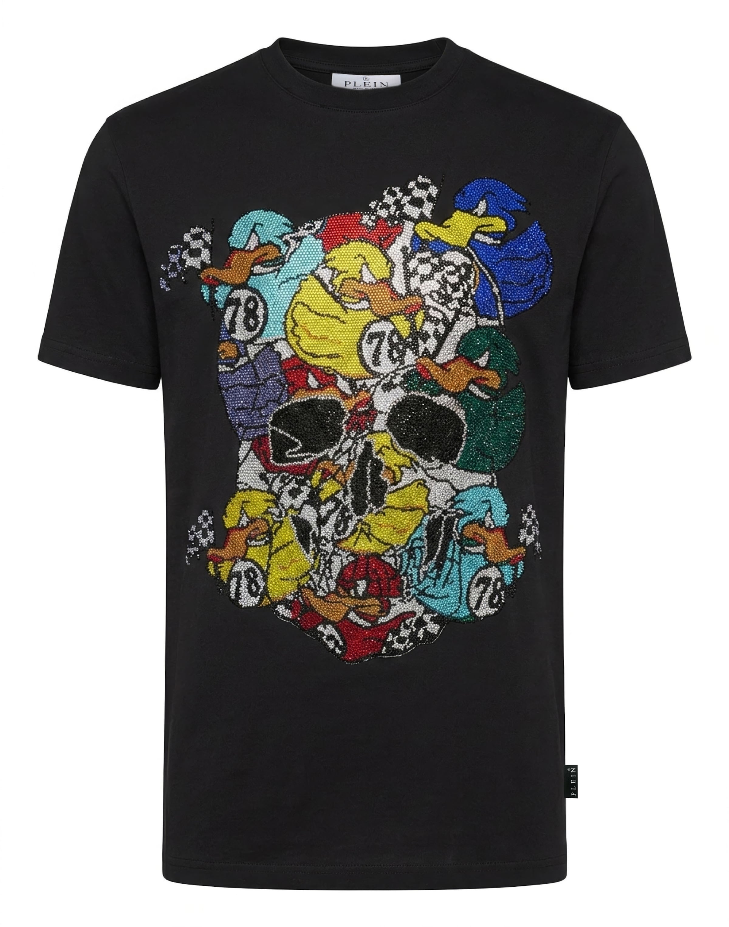 Philipp Plein Shirt 'Duck' in Zwart: voorkant