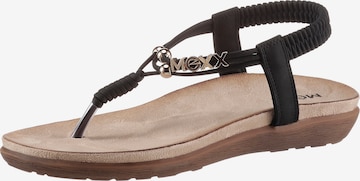 MEXX T-Bar Sandals in Black: front