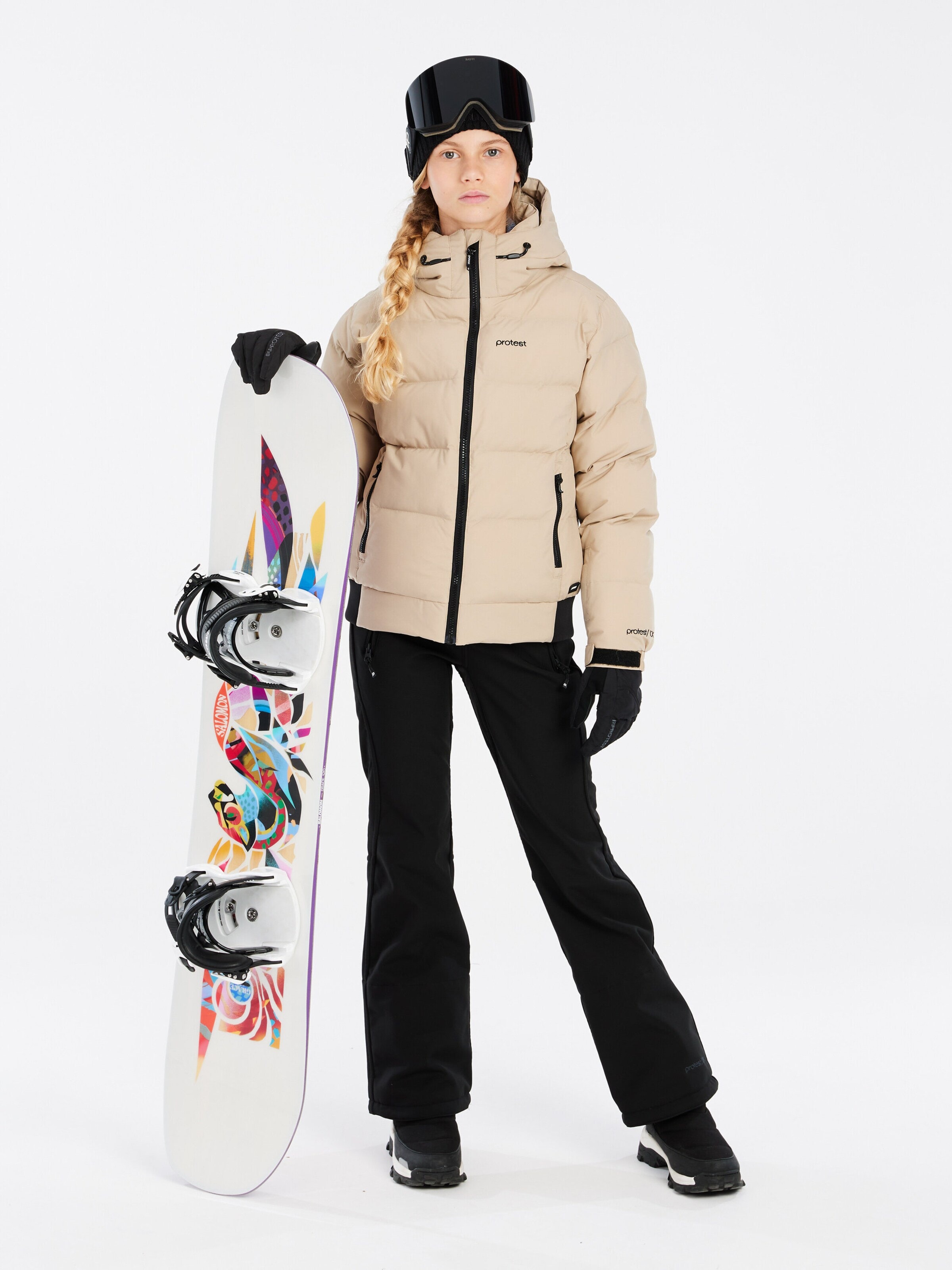 PROTEST Athletic Jacket 'PRTELINY JR' in Brown