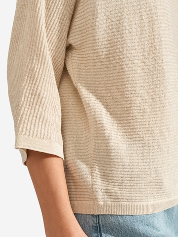 NÜMPH 3/4 Ärmel-Strickpullover 'NUDINEA PULLOVER ' in Beige