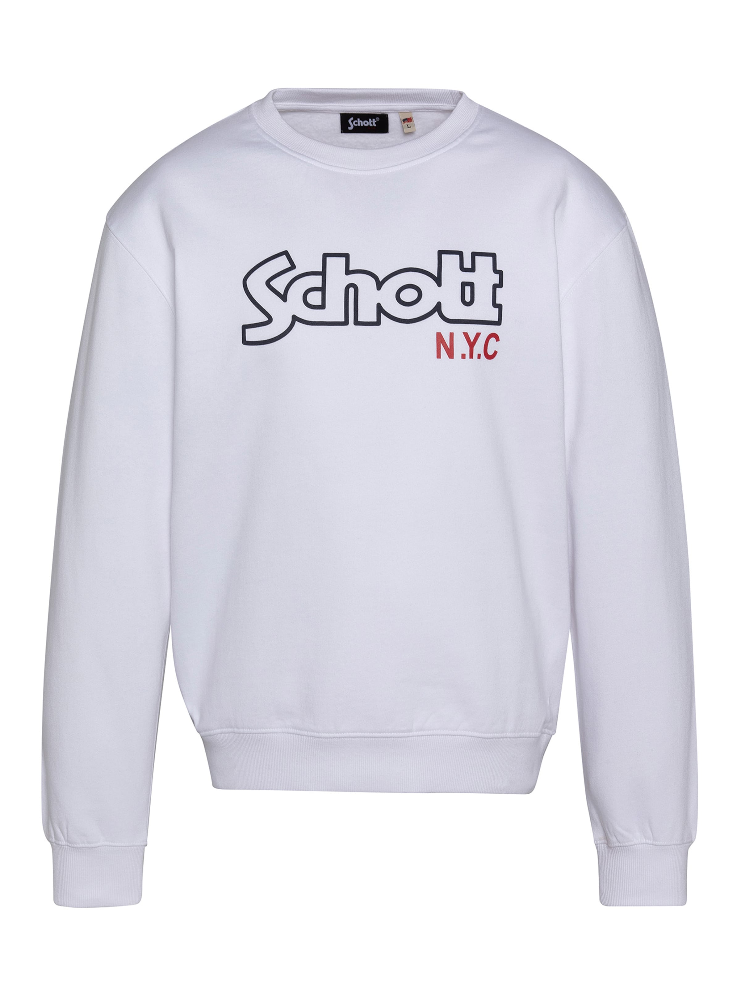 Schott NYC Sweatshirt‌‌‌‌‌‌‌‌ in Weiß: Vorderseite