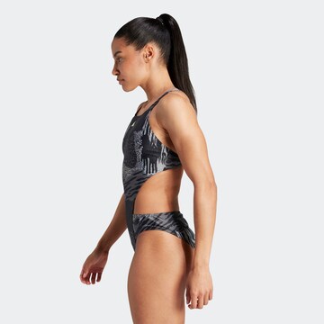ADIDAS PERFORMANCE Bralette Active Swimsuit 'Allover Graphic' in Grey