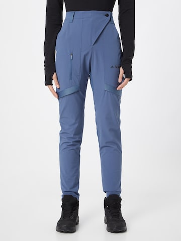 Regular Pantalon outdoor 'Zupahike' ADIDAS TERREX en bleu : devant