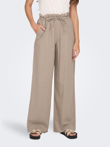 ONLY Wide leg Broek 'Caro' in Grijs: voorkant