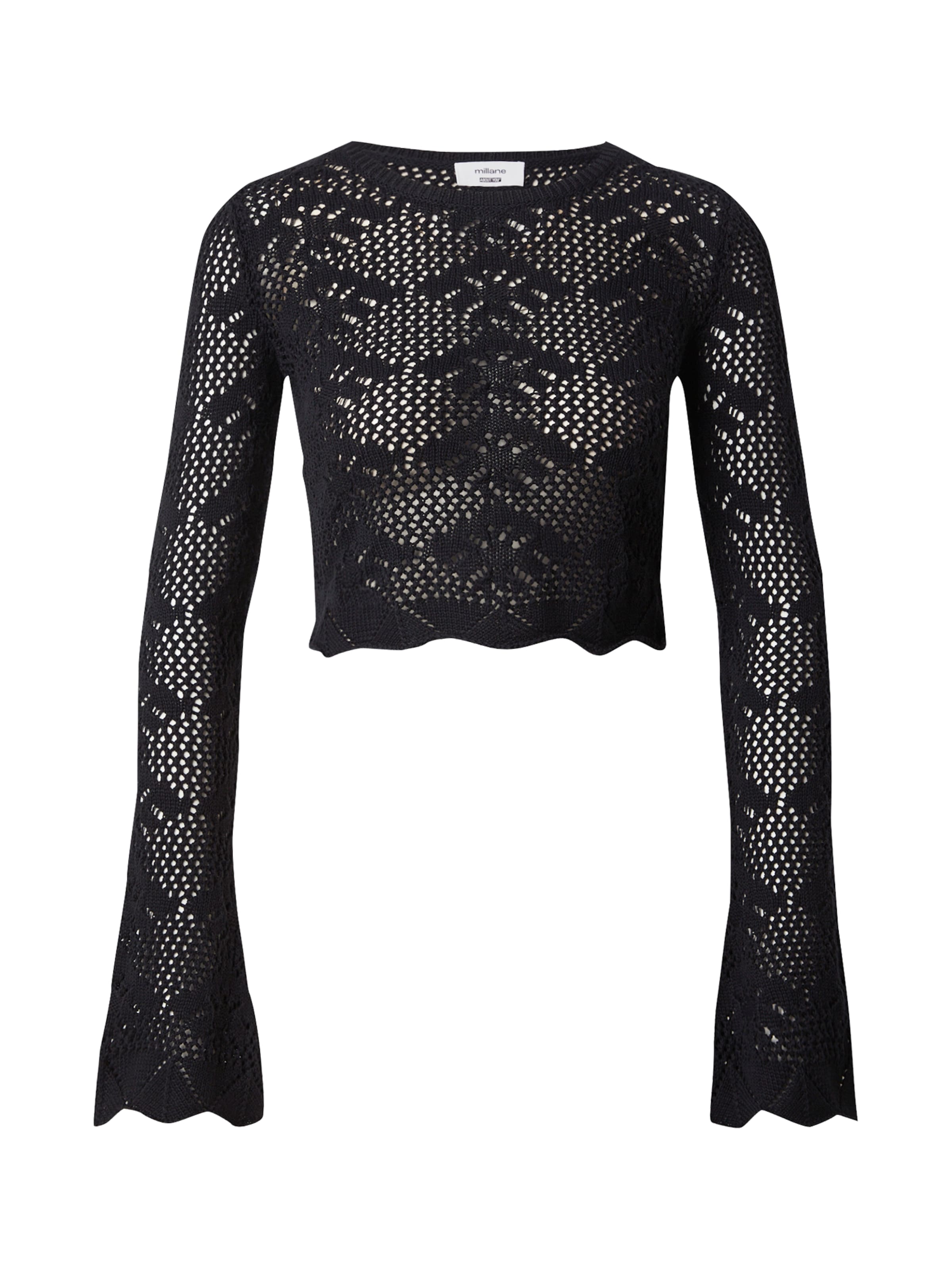 Pull-over 'Livia' millane en noir : devant