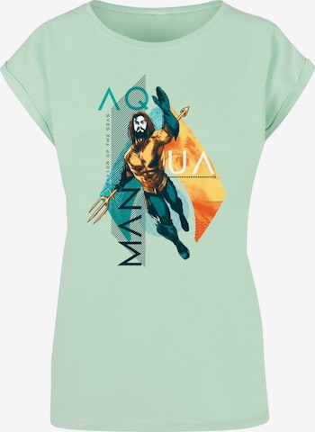 ABSOLUTE CULT Shirt 'Aquaman - Tropical' in Groen: voorkant