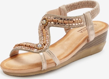 LASCANA Sandals in Beige: front