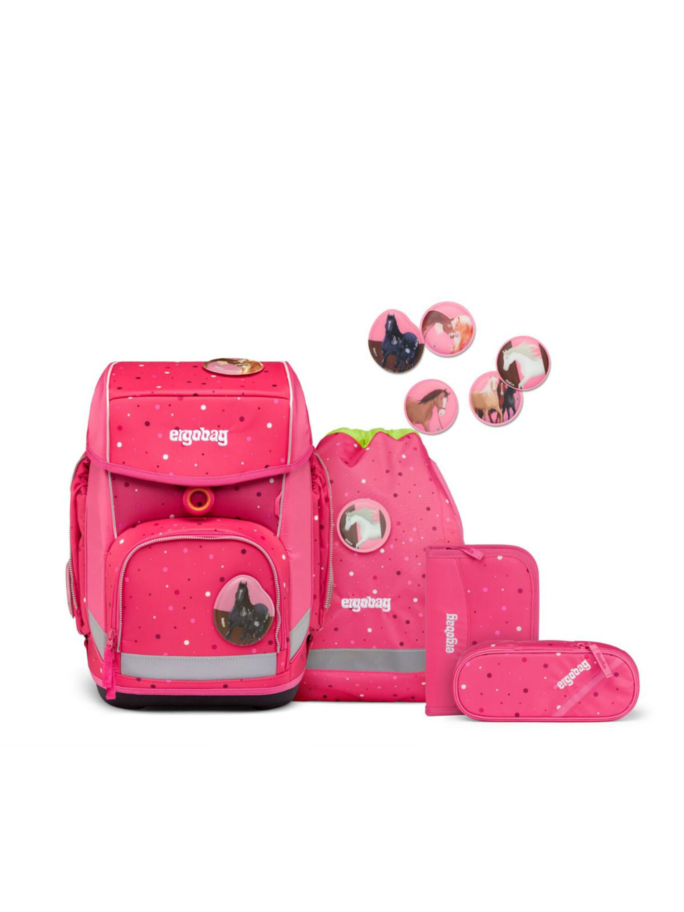 ergobag Rucksack 'Urlaub auf dem ReitBärhof'‌‌‌‌‌‌ in Pink: Vorderseite