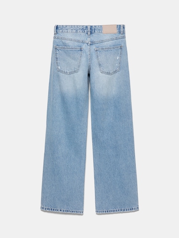 Wide leg Jeans de la Pull&Bear pe albastru