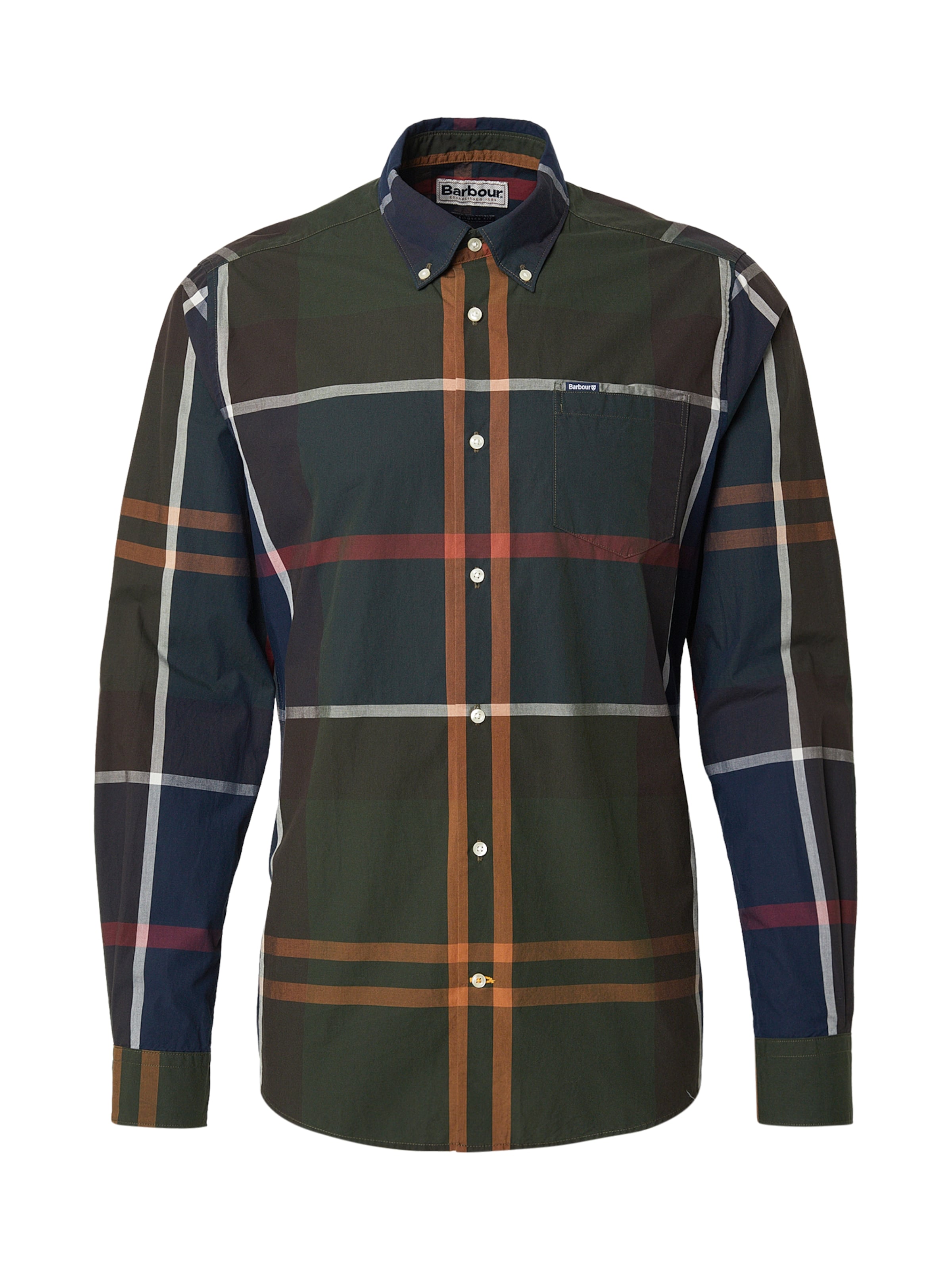 Barbour Regular Fit Hemd 'Harris' in Grün: Vorderseite