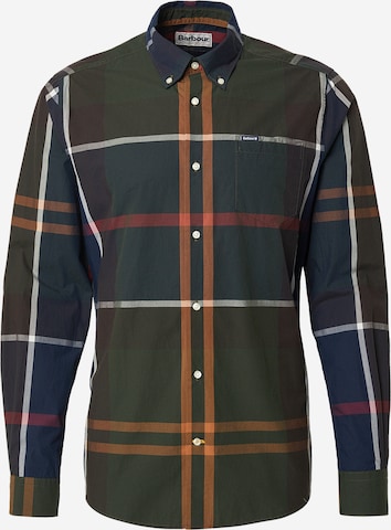 Barbour Regular Fit Paita 'Harris' värissä vihreä: etupuoli