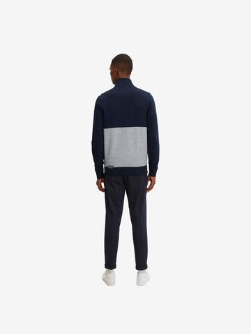 TOM TAILOR Zip-Up Hoodie in Blue