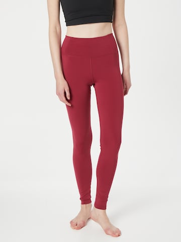 Girlfriend Collective Skinny Workout Pants 'FLOAT' in Red: front