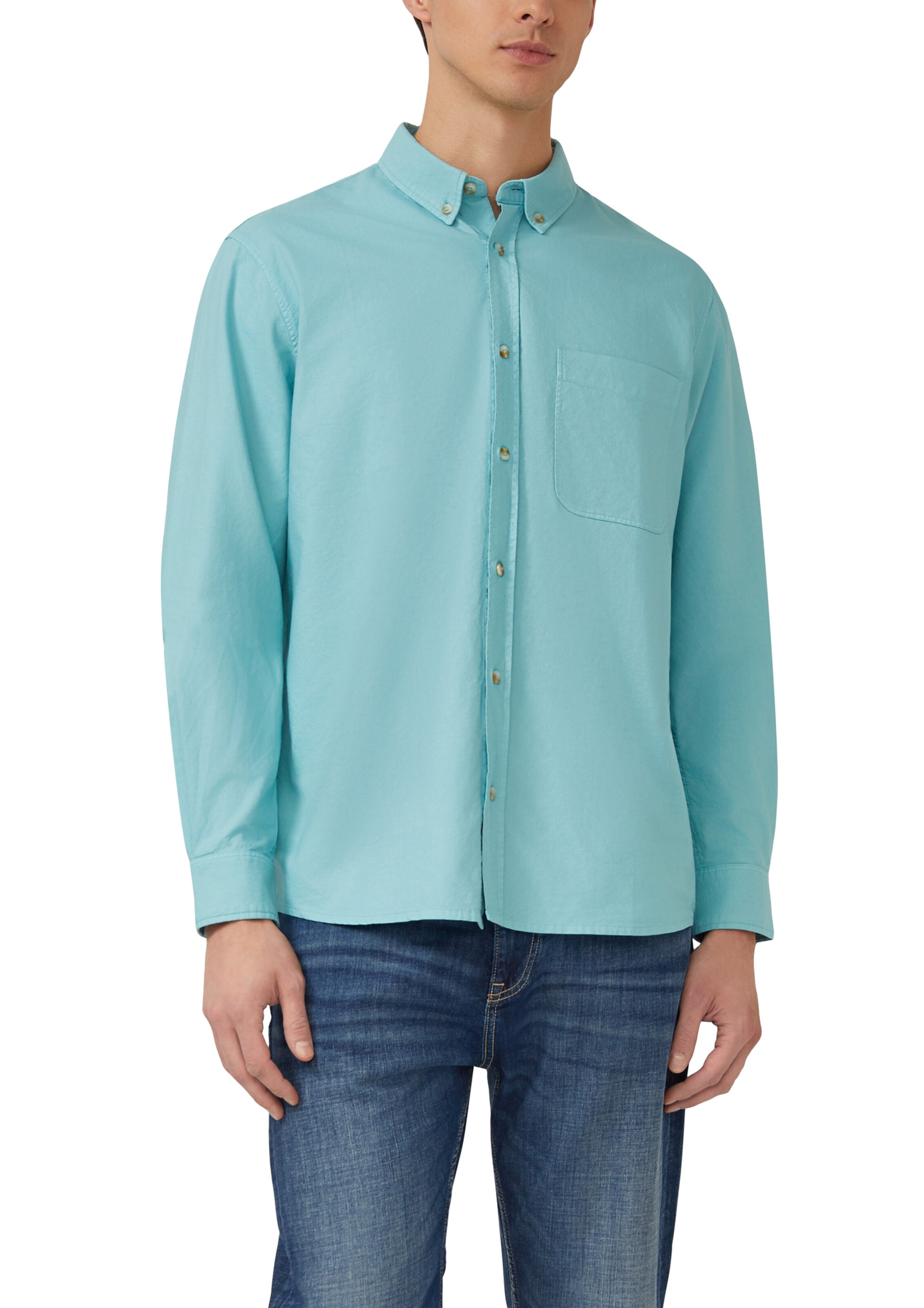 s.Oliver Regular fit Button Up Shirt in Blue