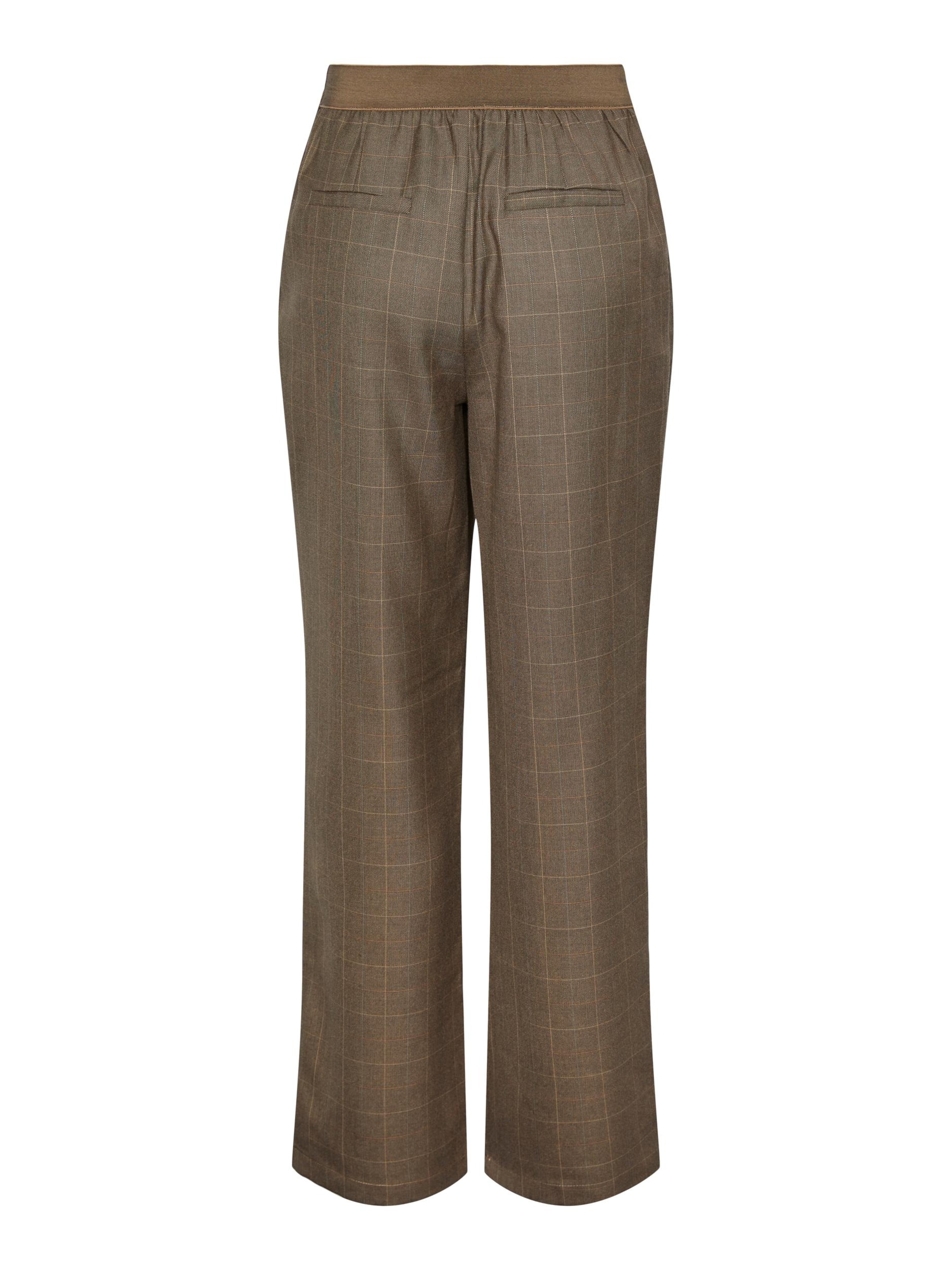 YAS Loose fit Pleat-Front Pants 'KAGGA' in Brown