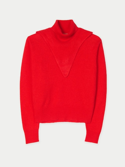 Pullover 'Women's Dual-Collar Cashmere Sweater' in S GOBI Cashmere di colore rosso fuoco, Visualizzazione prodotti