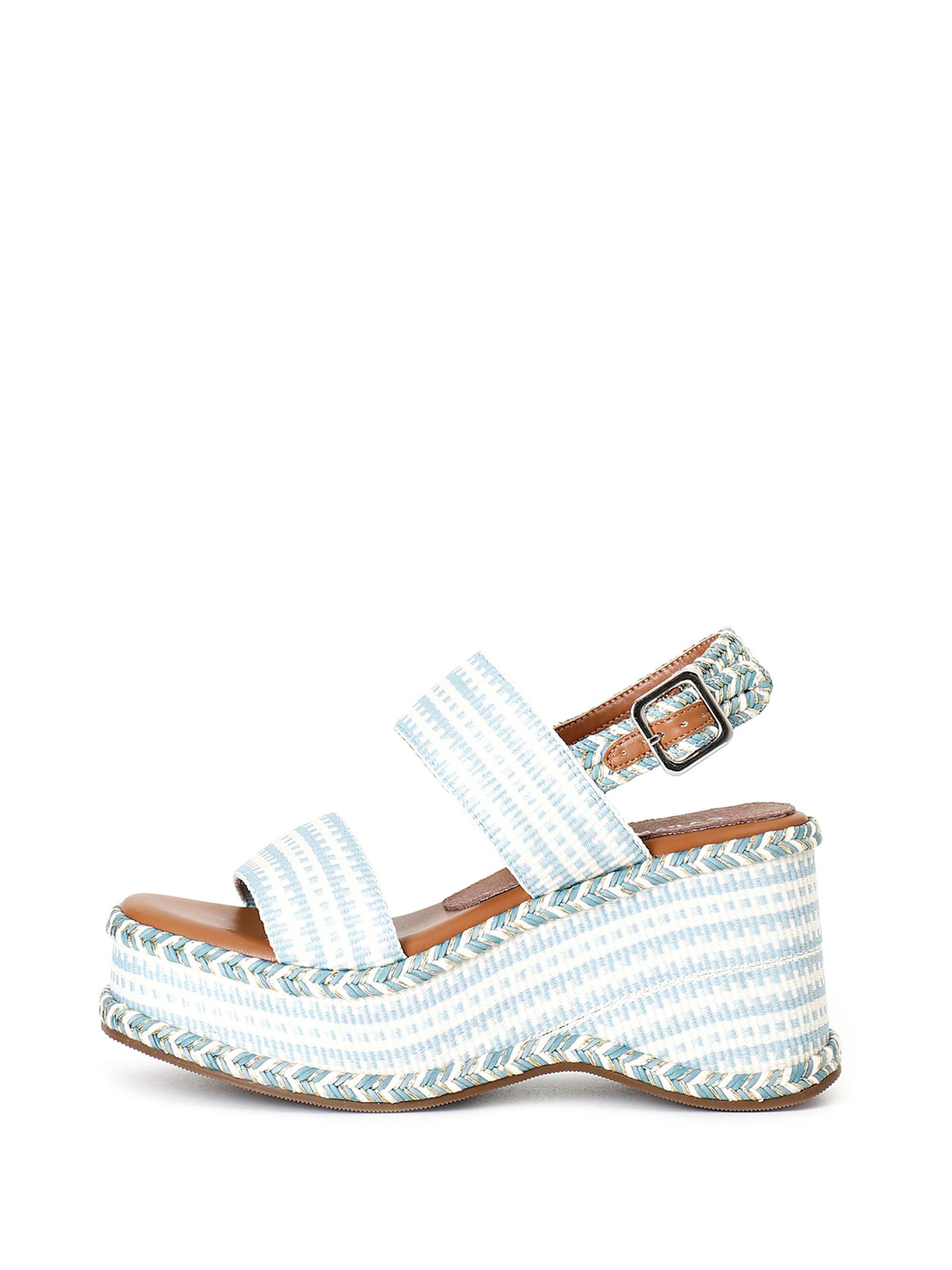 CAFè NOIR Sandales en bleu clair / blanc, Vue avec produit