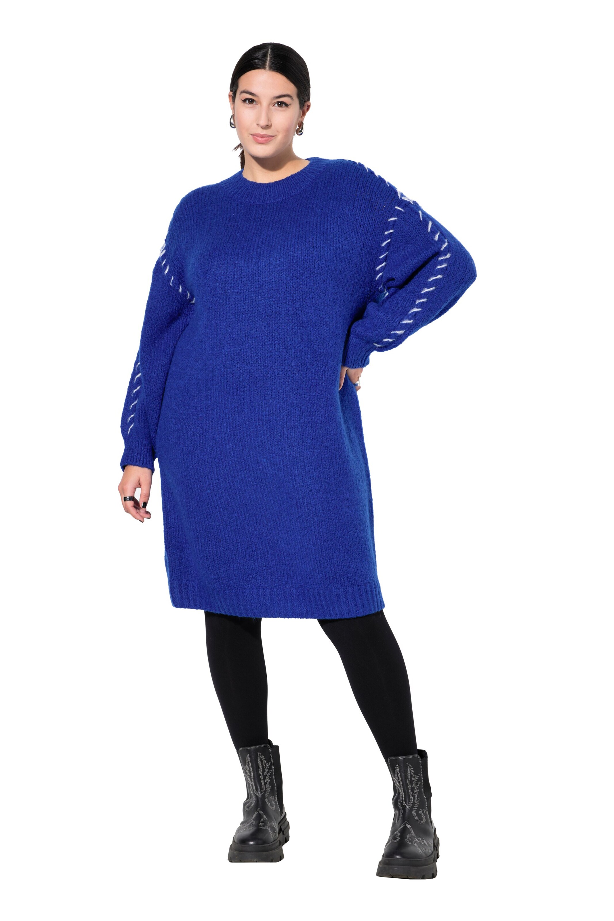 Studio Untold Gebreide jurk in Blauw: voorkant